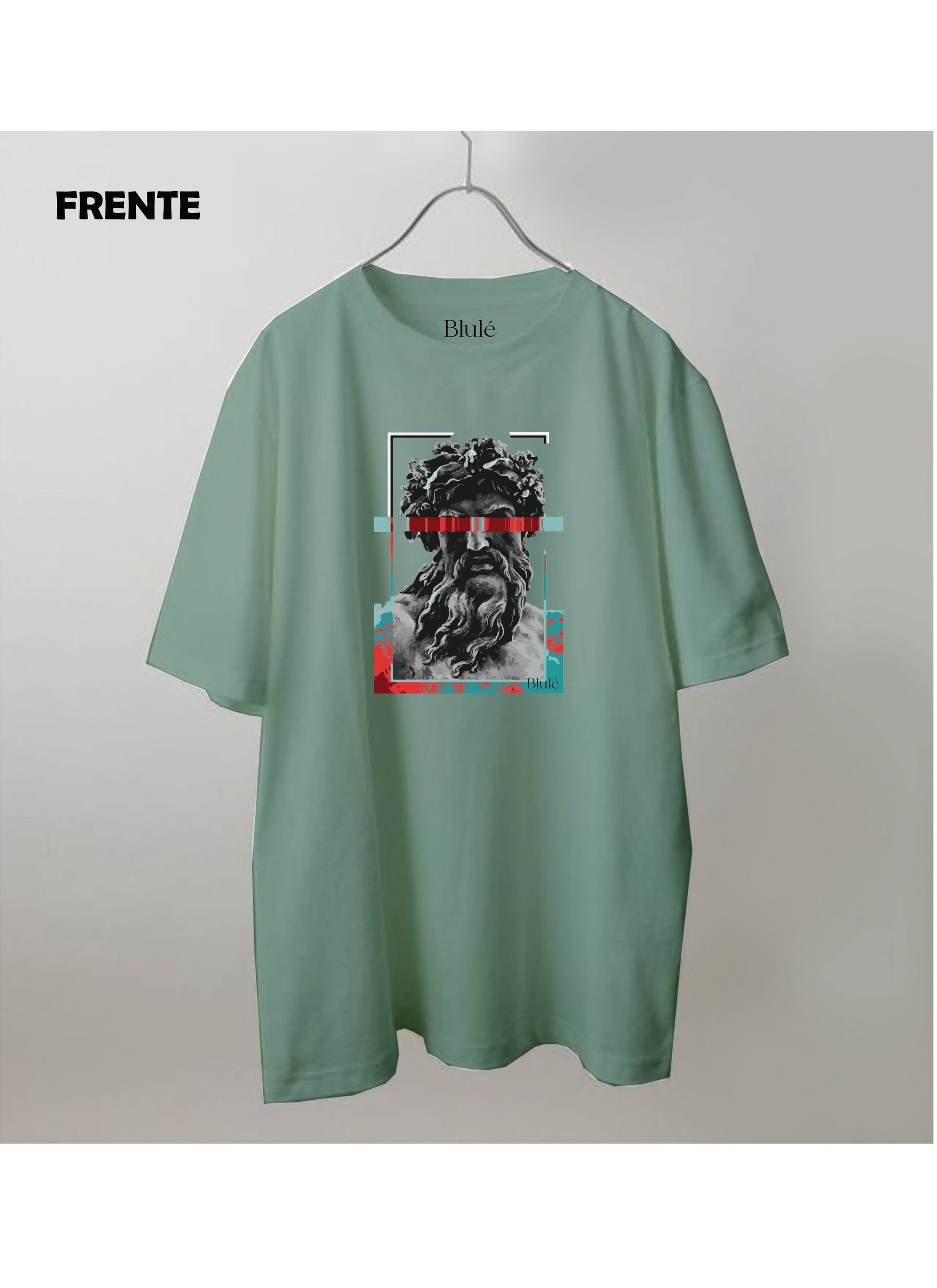 Imagen Camiseta Oversized Premium Unisex Zeus Verde Invierno