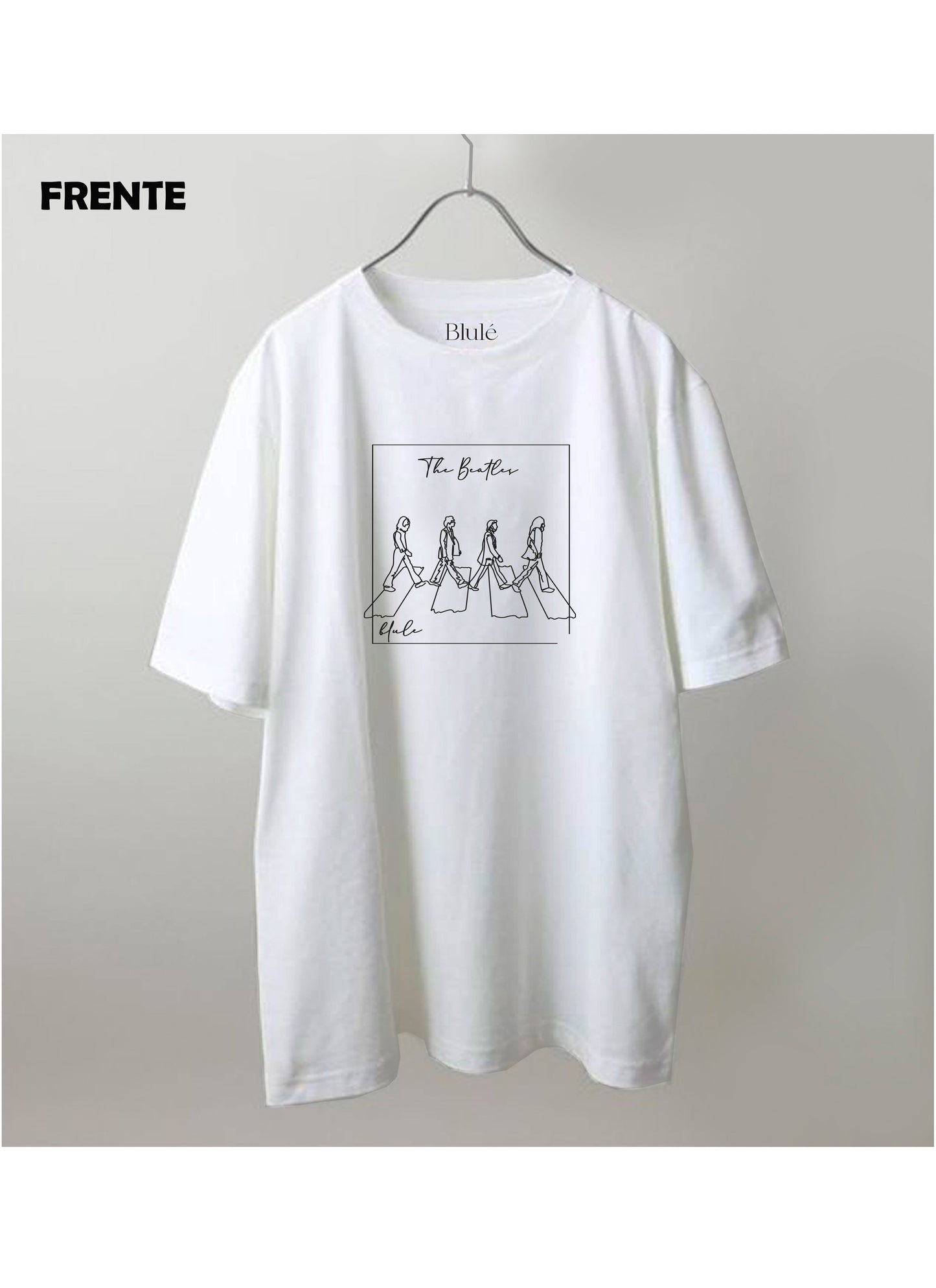 Imagen Camiseta Oversized Premium Unisex The Beatles Blanco