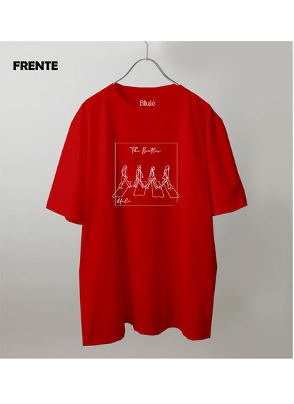 Imagen Camiseta Oversized Premium Unisex The Beatles Rojo Malboro