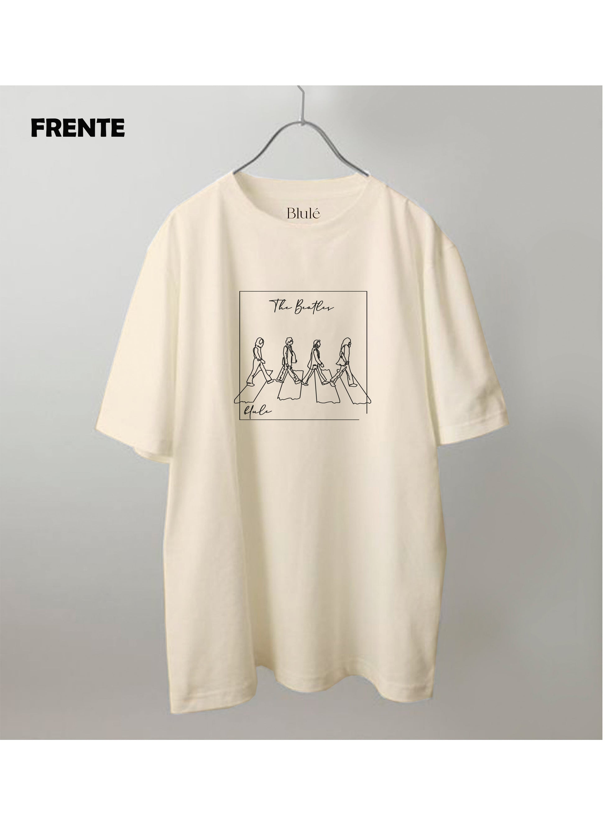 Imagen Camiseta Oversized Premium Unisex The Beatles Vainilla