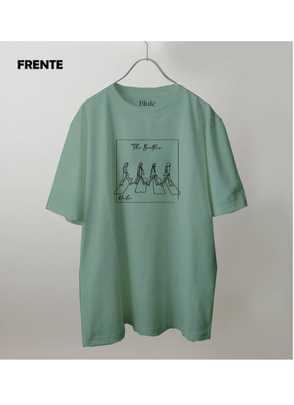 Imagen Camiseta Oversized Premium Unisex The Beatles Verde Invierno